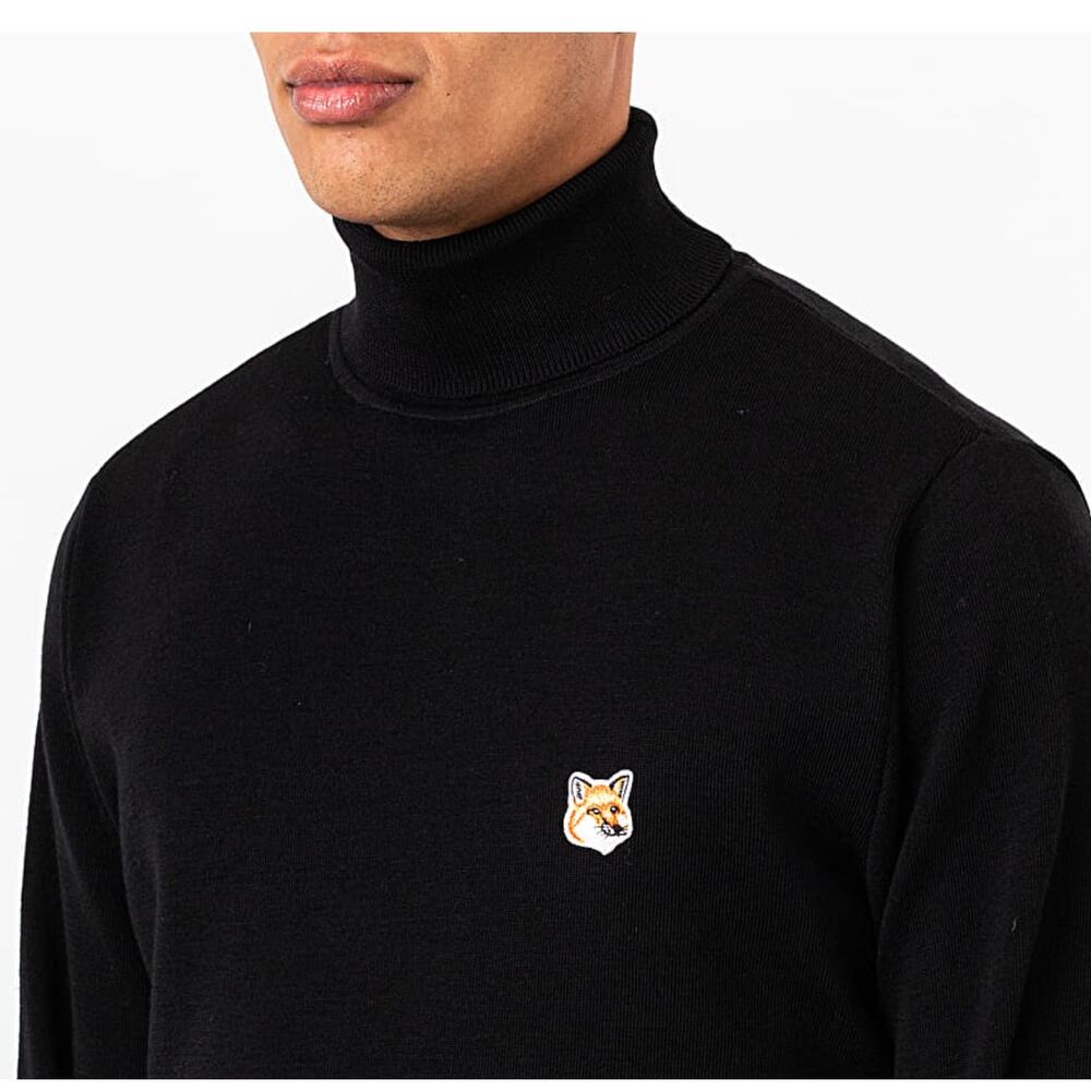 Maison Kitsune Wool Fox Head Patch Turtleneck Swe… - image 2